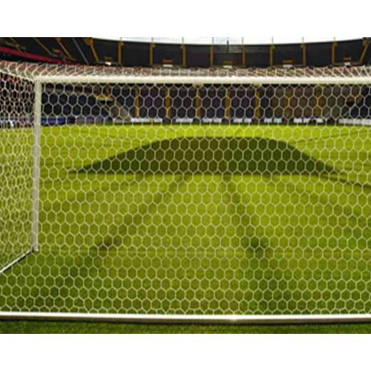 Fußball Tornetze 7,32 x 2,44 m einfarbig mit wabenförmigen Maschen, alle Varianten nach Wahl
