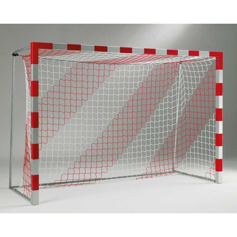 Handballtornetze 3,10 x 2,10 m zweifarbig oben 80 cm unten 100 cm tief